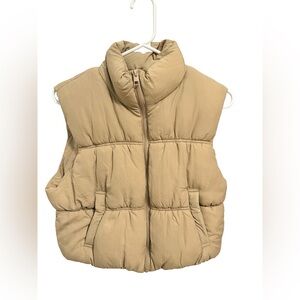 Love Tree Beige/Tan Quilted Puffer Vest